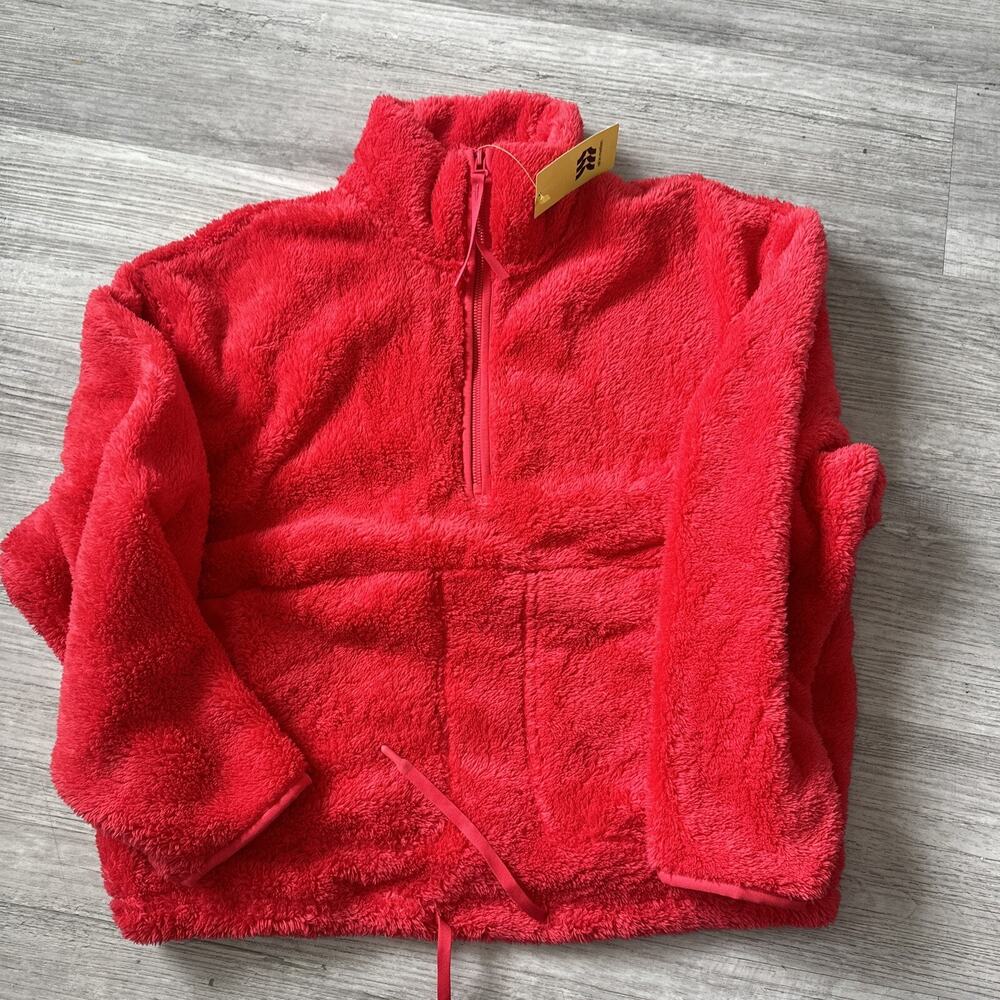 All in Motion plush 1/4 zip pullover jacket Cozy . Coral Lava Small